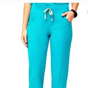 Figs Teal Kade Cargo Scrub Pants, Size S/P